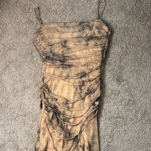 Zara Strapless Beige and Black Dress